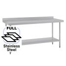 1800x600 Commercial FULL Stainless Steel Table Food Grade Work Splashback Bench 1800-6-WBBS HY