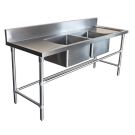 1500 X 600mm Double Middle Bowl Kitchen Sink Stainless Steel