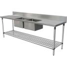 1500X600mm Double Bowl Middle Kitchen Sink #304 Stainless Steel