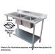 1800x600 Premium Full Stainless Steel Double Center Sink Bench 1800-6-DSBCS HY