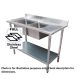 1500x600 Premium Full Stainless Steel Double Left Sink Bench 1500-6-DSBLS HY