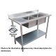 1800x600 Premium Full Stainless Steel Double Right Sink Bench 1800-6-DSBRS HY