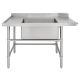 Vogue Dishwasher Inlet Table with Sink 90mm outlet - 1200x700x960mm L/H DE471