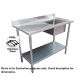 1500x600 Premium Full Stainless Steel Single Right Sink Bench 1500-6-SSBRS HY