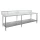 Fed Premium 304 Grade Stainless Steel Work Bench With Splashback 600 Deep - WBB6-2400/A
