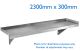 2300mm X 300mm Stainless Steel Wall Mounted Shelf W/ Side Wall