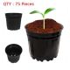75 Round Thermoformed Plastic Nursery Garden Plants Container Black Pot 120X110
