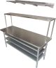 1.8M #430 Sb Gym Cafe S/Steel Bench,1 Wallshelf,1 Overshelf ,3 Undershelf
