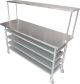 1.5M #430 Gym Cafe Stainless Steel Bench,1 Set Wheels,1 Overshelf ,4 Undershelf