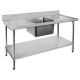 Fed Economic 304 Grade Stainless Steel Single Sink Benches 700 Deep 1800-7-SSBC