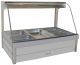 Roband Curved Glass Hot Food Display Bar, 6 Pans Double Row C23