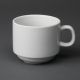 Olympia (Pack of 12) Whiteware Stacking Tea Cups 210ml CB467