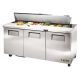 True Salad Prep Counter 3 Door 538Ltr Stainless Steel
