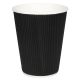 Fiesta(Pack of 25)Takeaway Coffee Cups Ripple Wall Kraft Black 340ml x25 CM541