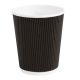 Fiesta Takeaway Coffee Cups Ripple Wall Kraft Black 225ml (Pack of 500) CM543