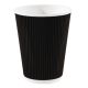 Fiesta Takeaway Coffee Cups Ripple Wall Kraft Black 340ml (Pack of 500) CM544