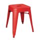 Bolero (Pack of 4) Steel Bistro Low Stools Red DL870