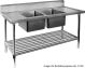 DSB7-1800C/A Double Centre Sink Bench With Pot Undershelf