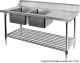 DSBD7-2400L/A Left Inlet Double Sink Dishwasher Bench