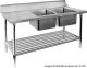 DSBD7-2400R/A Right Inlet Double Sink Dishwasher Bench