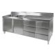 Fed Kitchen Tidy Premium Stainless Steel Cabinet With Double Sinks, Doors & Drawers DSC-2100L-H