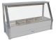 Roband Straight Glass Hot Food Display Bar, 4 Pans Single Row With Roller Doors E14RD