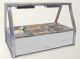 Roband Straight Glass Hot Food Display Bar, 6 Pans Double Row With Roller Doors E23RD