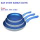 Non Stick Fry Pan Set Blue Stone Marble Coated Induction Cookware Ceramic
