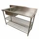 1700 X 600mm Commercial Single Bowl Left Kitchen Sink S/Steel 2Xundershelves