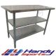 1200 X 700mm New #304 Stainless Steel Work Bench+ 2 Galvanised Under Shelf