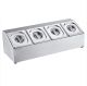 Commercial Stainless Steel Benchtop Bain Marie Gastronorm Condiment Holder 4X1/6