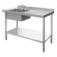 Vogue Single Bowl Sink R/H Drainer - 1200mm 90mm Drain HC903