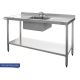 Vogue Single Bowl Sink Double Drainer - 1500mm x 700mm 90mm Drain HC918