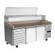 Atosa 2 Door Refrigerated Pizza Table Fridge With Drawers 2010mm EPF3480