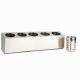 Stainless Steel Cutlery Utensil Single Row Basket Holder W/ 5 Holes & Inserts