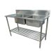 2200 X 600mm Double Bowl Kitchen Sink #304 Stainless Steel