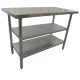 762 X 1219mm New Work Corner Bench Table Counter +2 Galvanised Steel Under Shelf