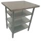 762 X 915mm New Work Corner Bench Table Counter + 3 Galvanised Steel Under Shelf