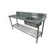 1900 X 600mm Single Bowl Right Kitchen Sink S/Steel 2Xundershelves