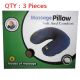3X New Neck Shoulder Massage Vibrating Travel Pillow Soft Comfortable Cushion