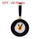 20X Brand New Hanging Decorative Creative Design Fried Egg Pan Wall Clock Yellow