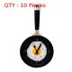 10X Brand New Hanging Decorative Creative Design Fried Egg Pan Wall Clock Yellow