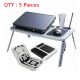 5X Brand New Portable Adjustable Multi-Function Laptop E-Table Usb Desk Table