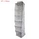 5X New 6 Layer Section Hanging Clothes Towel Closet Organiser White Black Print