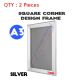 2 A3 Heavy Duty Silver Square Corner Snap Frame/Picture Frame/Poster Frame 32mm
