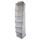6 Layer Section Hanging Clothes Towel Closet Organiser White Black Print