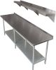 2.4M #304 Sb Bakers Stall Stainless Steel Bench,1 Wallshelf ,1 Under Shelf