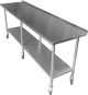 2.4M #304 Sb Market Kebab Stall Stainless Steel Bench,1 Set Wheels ,1 Undershelf