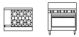 Goldstein Cooking/ Boiling Tops - 6 Burner Gas With Griddle - Bench Models Pfb-12G-6