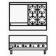 Goldstein Cooking/ Boiling Tops - 4 Burner Gas With Griddle - Bench Models Pfb-24G-4